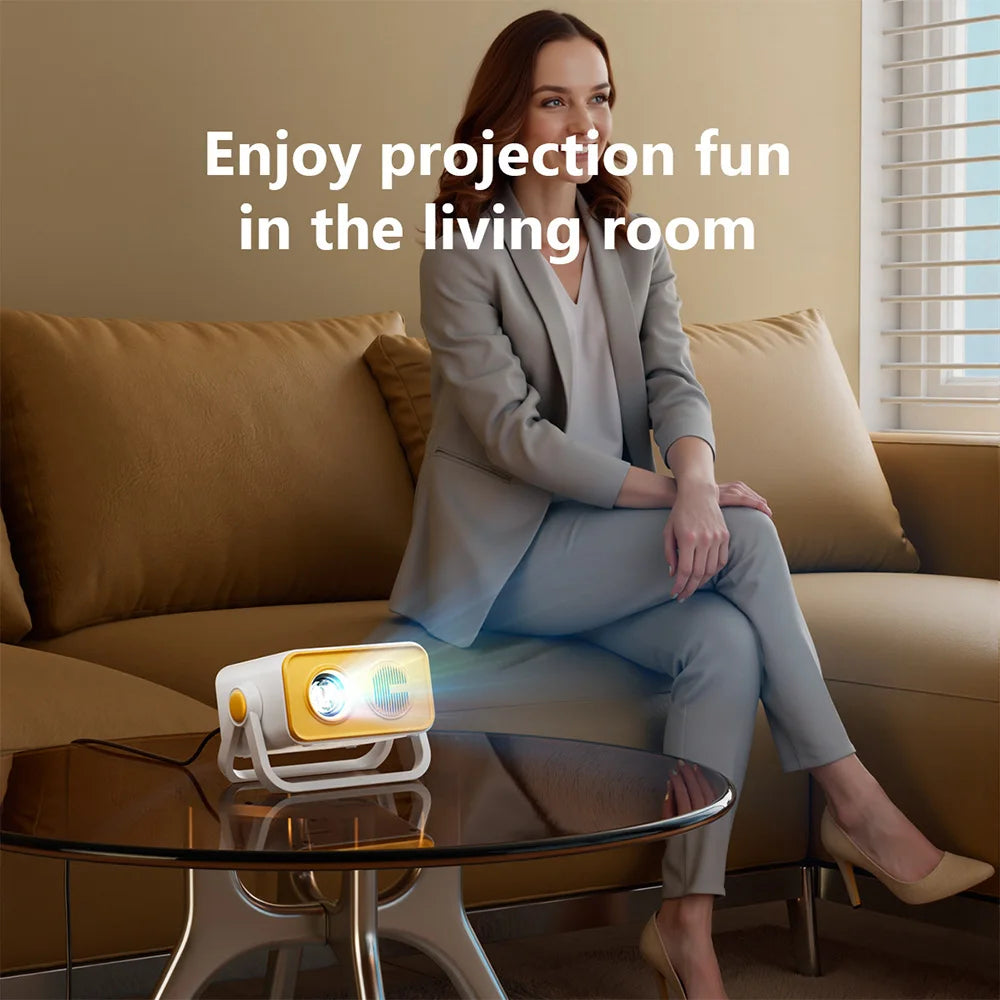 New V19 Home Projector Ultra HD for Bedroom Wall Projection 1080P Portable Mobile Cloud 4K Projector for Bedroom Living room