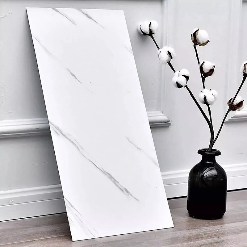 10pcs 30x60cm Self-Adhesive Marble PVC Floor Tiles Waterproof Peel Stick Wall Sticker Kitchen Bathroom Removable Home Decor ﻿