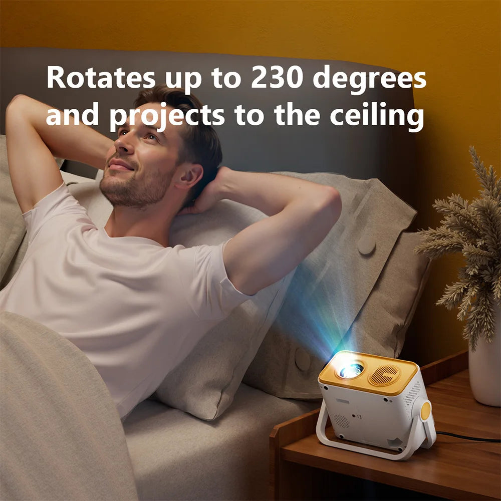 New V19 Home Projector Ultra HD for Bedroom Wall Projection 1080P Portable Mobile Cloud 4K Projector for Bedroom Living room