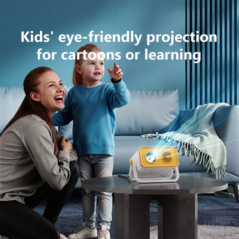 New V19 Home Projector Ultra HD for Bedroom Wall Projection 1080P Portable Mobile Cloud 4K Projector for Bedroom Living room