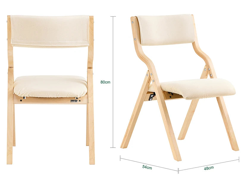 SoBuy FST40 Folding Chair Wooden Padded Folding Kitchen Chairs with Backrest & Seat, Compact & Versatile Seating for Dining Room