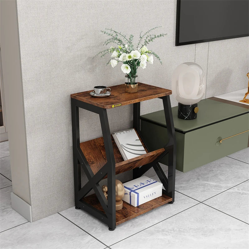 YQ FOREVER Side Table Sofa End Tables Industrial Style Small Lamp Accent Table for Living Room