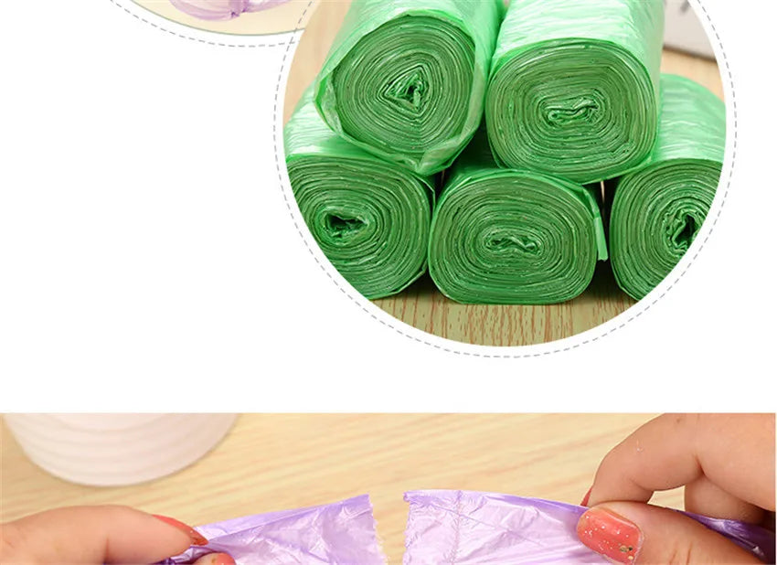 5 Rolls PE Disposable Trash Bags Rubbish Bags Colorful Garbage Bags Kitchen Living Room Sundries Rubbish Plastic Bags 45*50cm