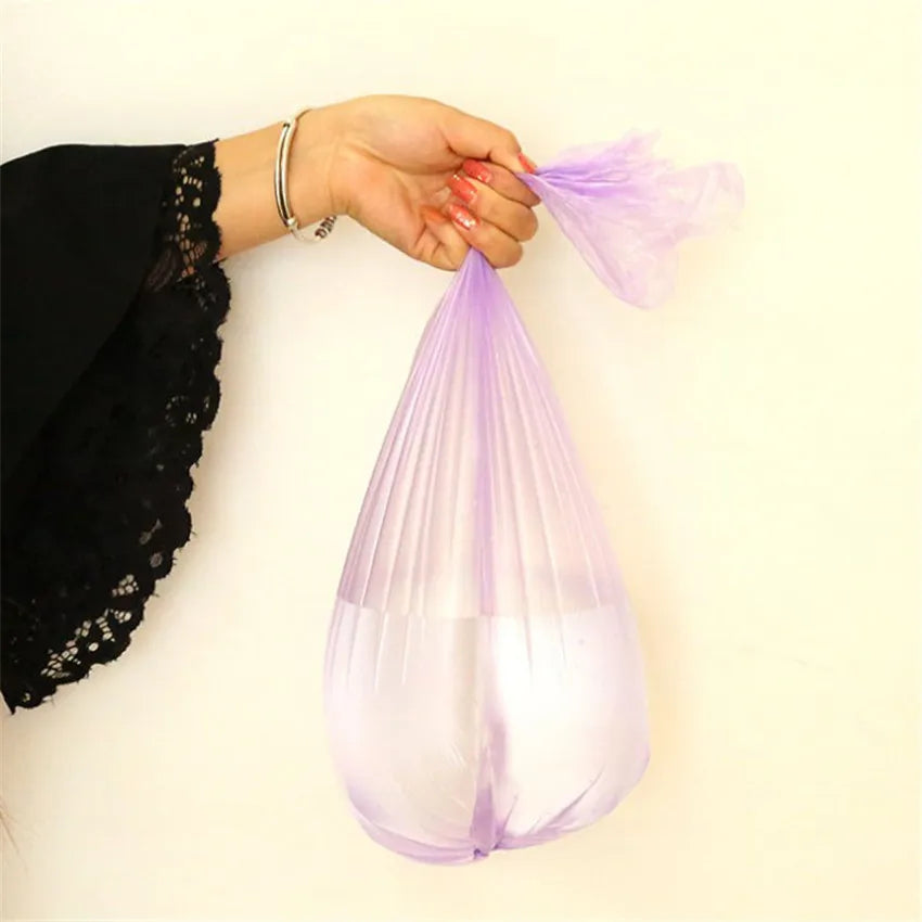 5 Rolls PE Disposable Trash Bags Rubbish Bags Colorful Garbage Bags Kitchen Living Room Sundries Rubbish Plastic Bags 45*50cm