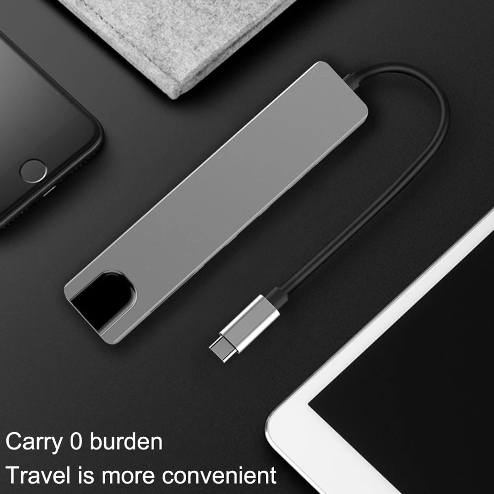 USB 3.0 Type C HUB USB C Docking Station to HDMI 4K 30HZ Type C to RJ45 100Mbps Ethernet Adapter VGA Extender Headphone PD 100W