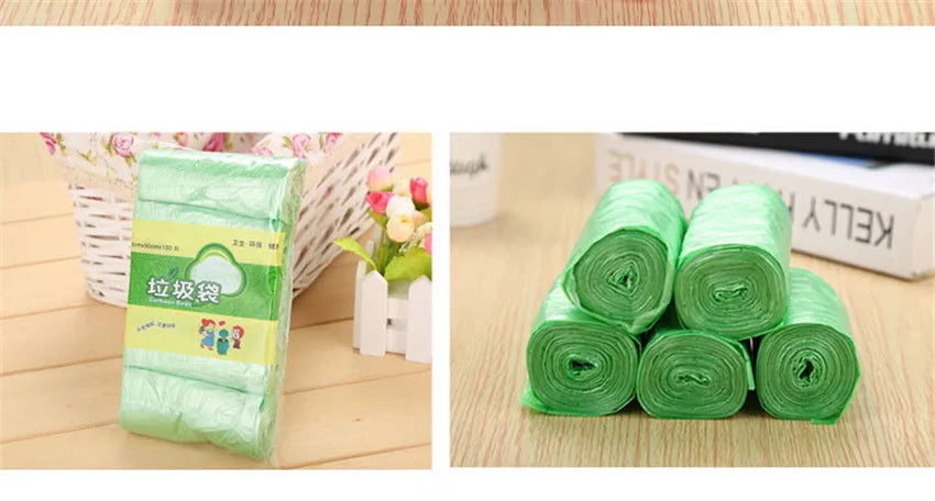 5 Rolls PE Disposable Trash Bags Rubbish Bags Colorful Garbage Bags Kitchen Living Room Sundries Rubbish Plastic Bags 45*50cm