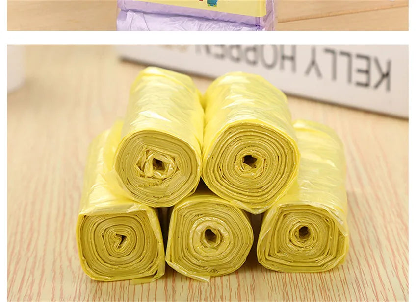5 Rolls PE Disposable Trash Bags Rubbish Bags Colorful Garbage Bags Kitchen Living Room Sundries Rubbish Plastic Bags 45*50cm