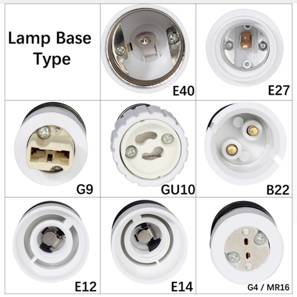 1PC E27 Male to E14 G9 E12 B22 G4 MR16 GU10 Female E14 B22 to GU10 E27 Lamp Base Holder Converter Socket for LED Corn Bulb Light