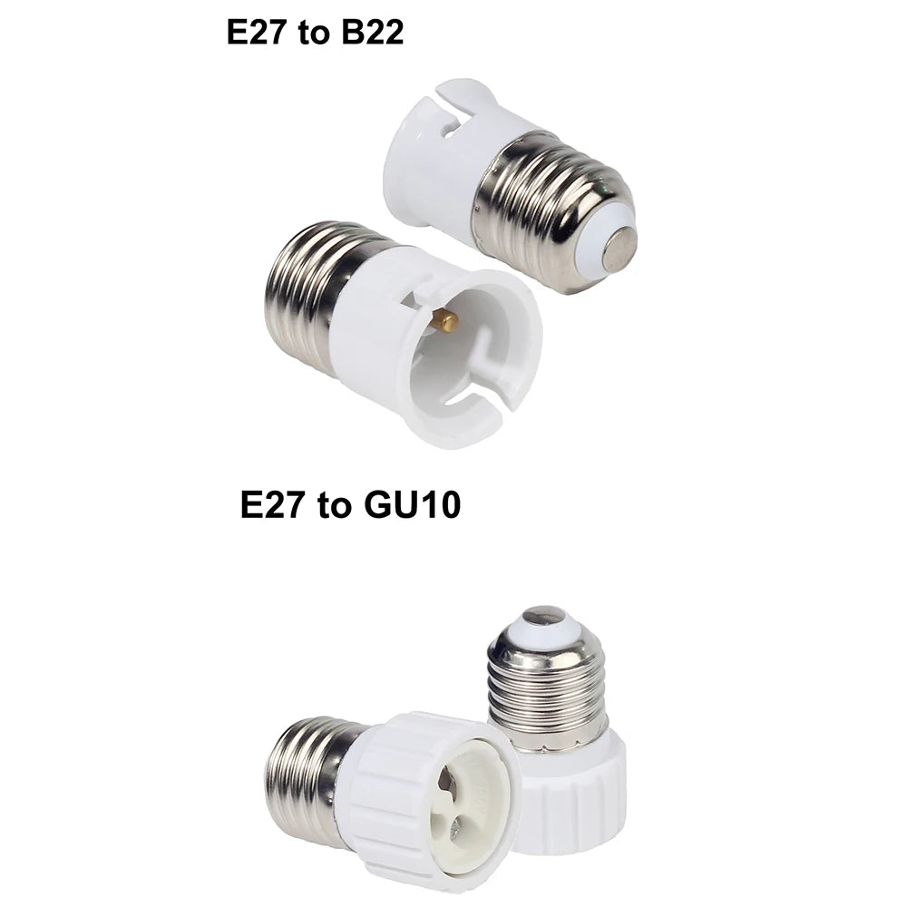 1PC E27 Male to E14 G9 E12 B22 G4 MR16 GU10 Female E14 B22 to GU10 E27 Lamp Base Holder Converter Socket for LED Corn Bulb Light