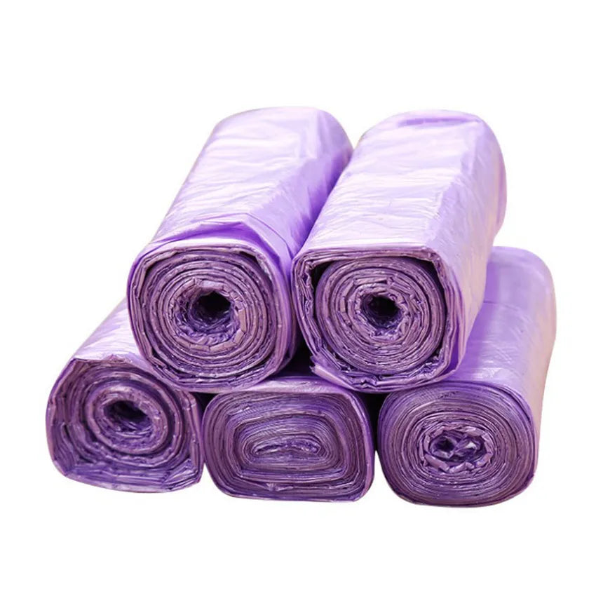 5 Rolls PE Disposable Trash Bags Rubbish Bags Colorful Garbage Bags Kitchen Living Room Sundries Rubbish Plastic Bags 45*50cm