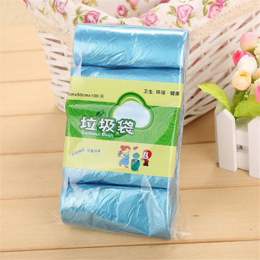 5 Rolls PE Disposable Trash Bags Rubbish Bags Colorful Garbage Bags Kitchen Living Room Sundries Rubbish Plastic Bags 45*50cm