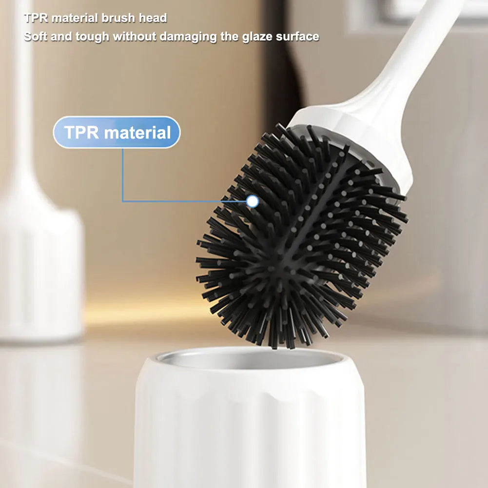 Electric Toilet Cleaner with Long Non-Slip Handle Toilet Brush and Holder Set Toilet Bowl Brush for RV Trailers Small Bathrooms