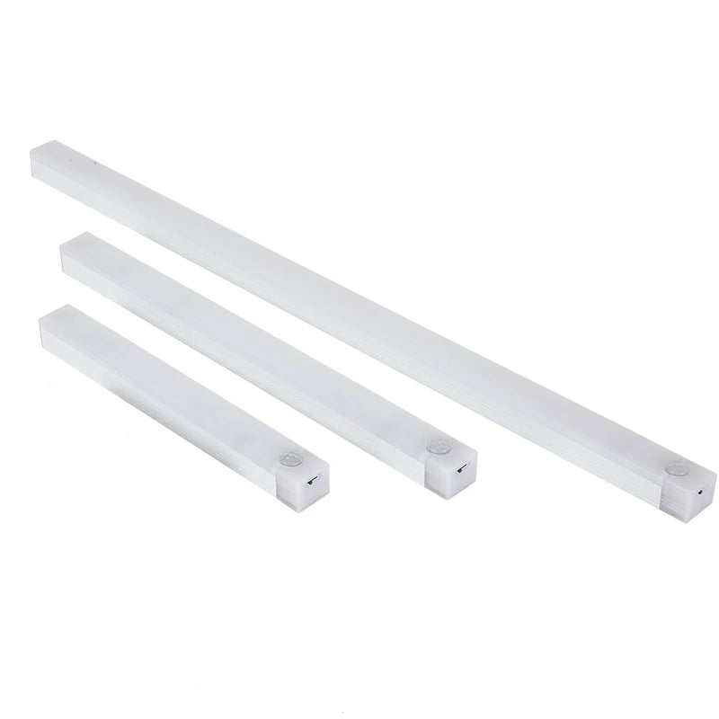 PIR Motion Sensor LED Under Cabinet Lamp Dimmable Rechargeable Night Light Stairs Closet Room Aisle Tube Bar Detector Bulb