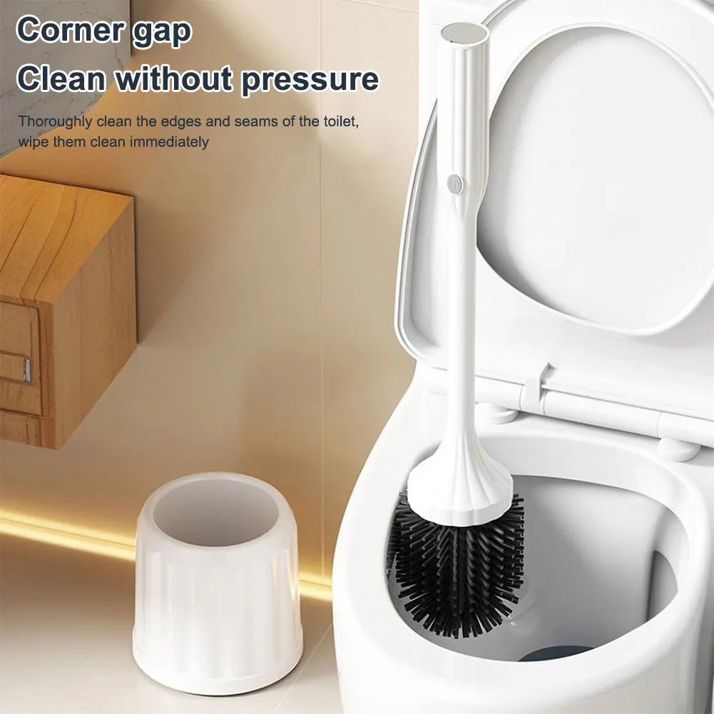 Electric Toilet Cleaner with Long Non-Slip Handle Toilet Brush and Holder Set Toilet Bowl Brush for RV Trailers Small Bathrooms