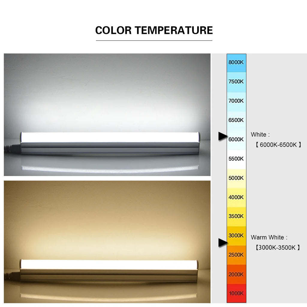1FT 6W 29CM Desk Lamp T5 Tube LED Bar With Screws for Mounting Under Bookshelf AC220V 110V Home Reading lamp Table Light lampara