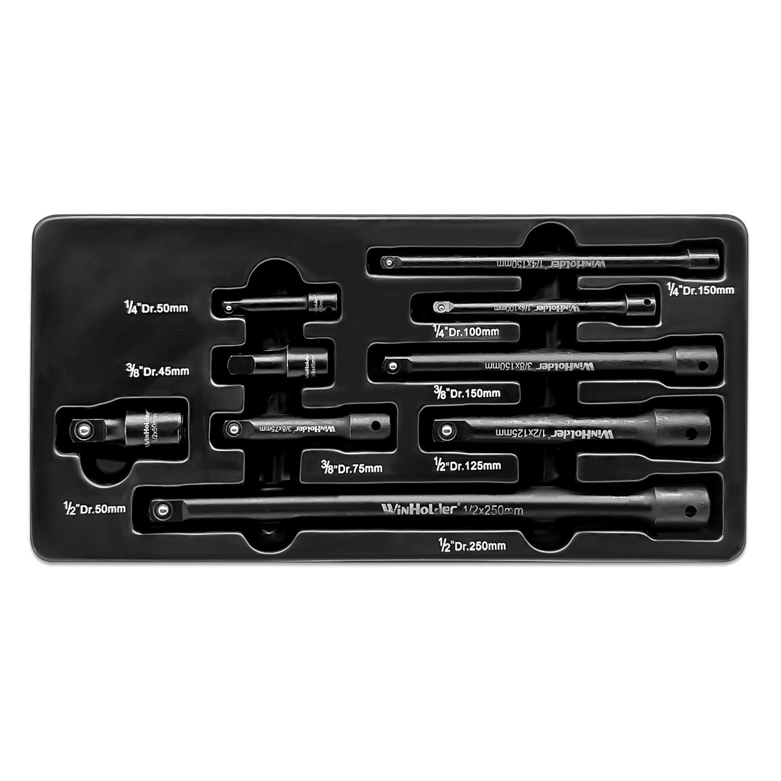 9Pcs/Set Impact Extension Bars 1/2" 3/8" 1/4" Drive Long Reach Extension Bar Set For Impact Sockets Ratchets Repair Tools Black
