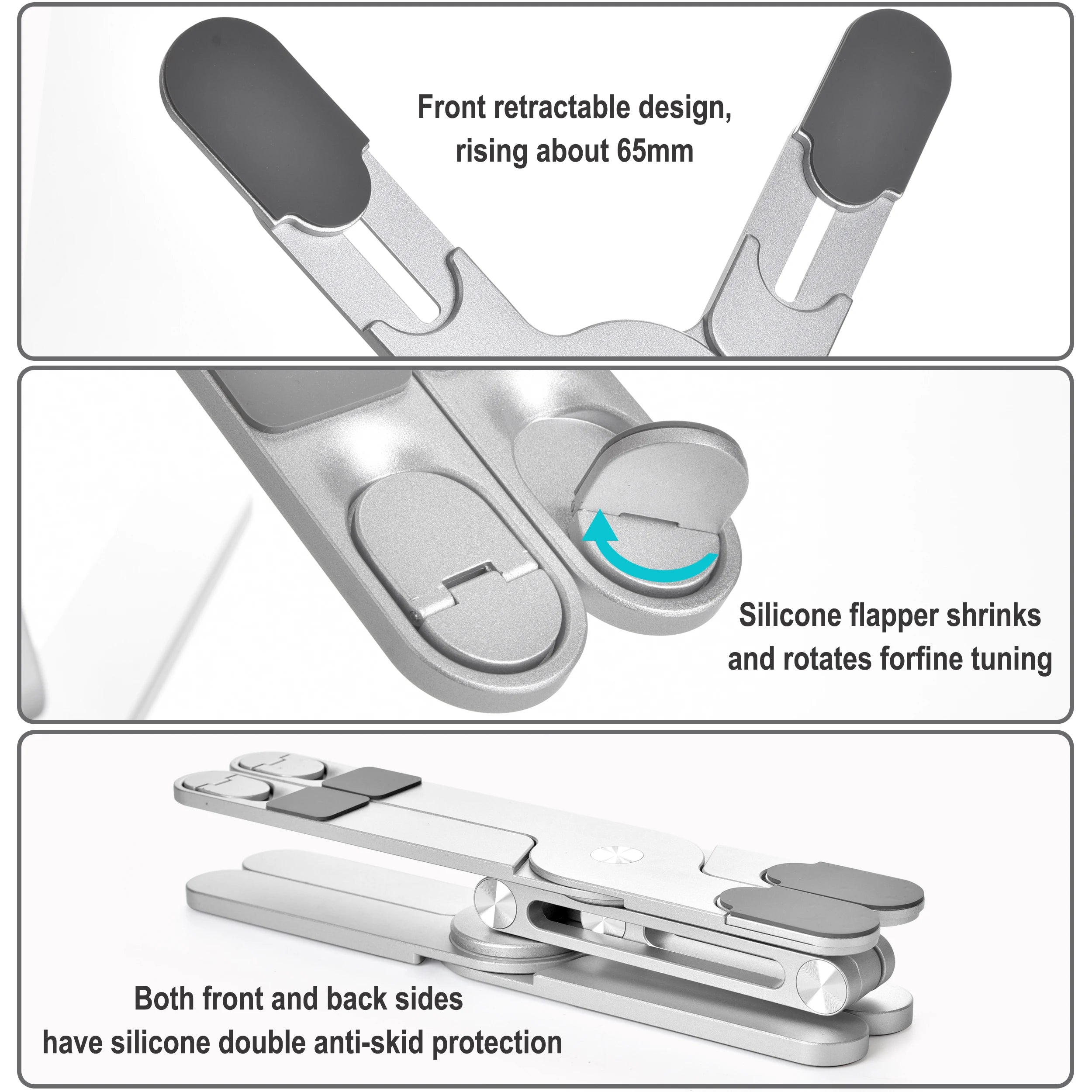 Foldable Laptop Stand 360°Rotation Notebook Table Adjustable Aluminum Alloy Holder Portable X Type Bracket for 10-17 inch Laptop