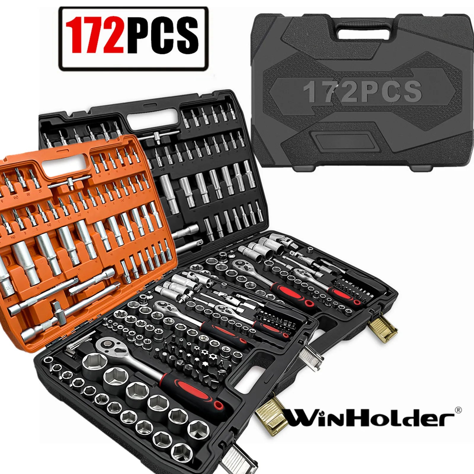 94/172/216X Socket Set 1/4" 1/2" 3/8" Ratchet Screwdriver Ratchet Torque Wrench Metric Extension Bar Auto Repairing Garage Kit