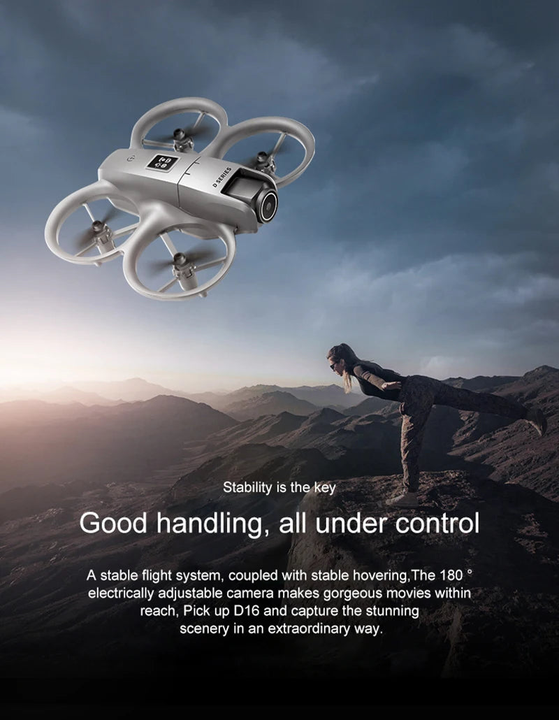 D16 Drone Mini Dual Camera 8K Aerial HD Profesional Helicopter GPS Positioning Avoidance Bushless Motor Drone UAV Universal