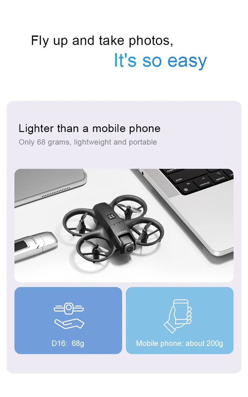 D16 Drone Mini Dual Camera 8K Aerial HD Profesional Helicopter GPS Positioning Avoidance Bushless Motor Drone UAV Universal