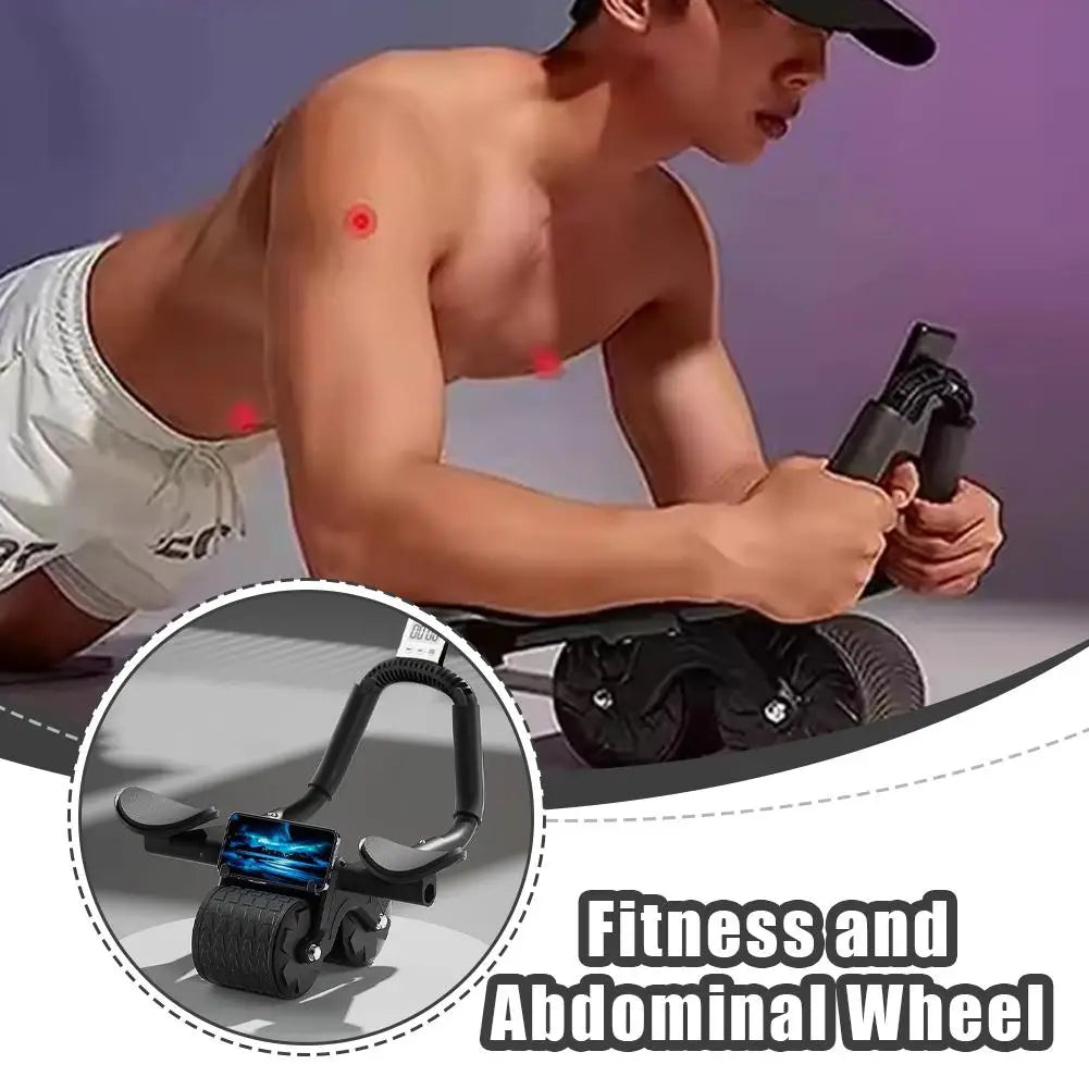 Elbow Supported Automatic Rebound Abdominal Tire Counting Display Screen AB Roller Wheel Training Equipment