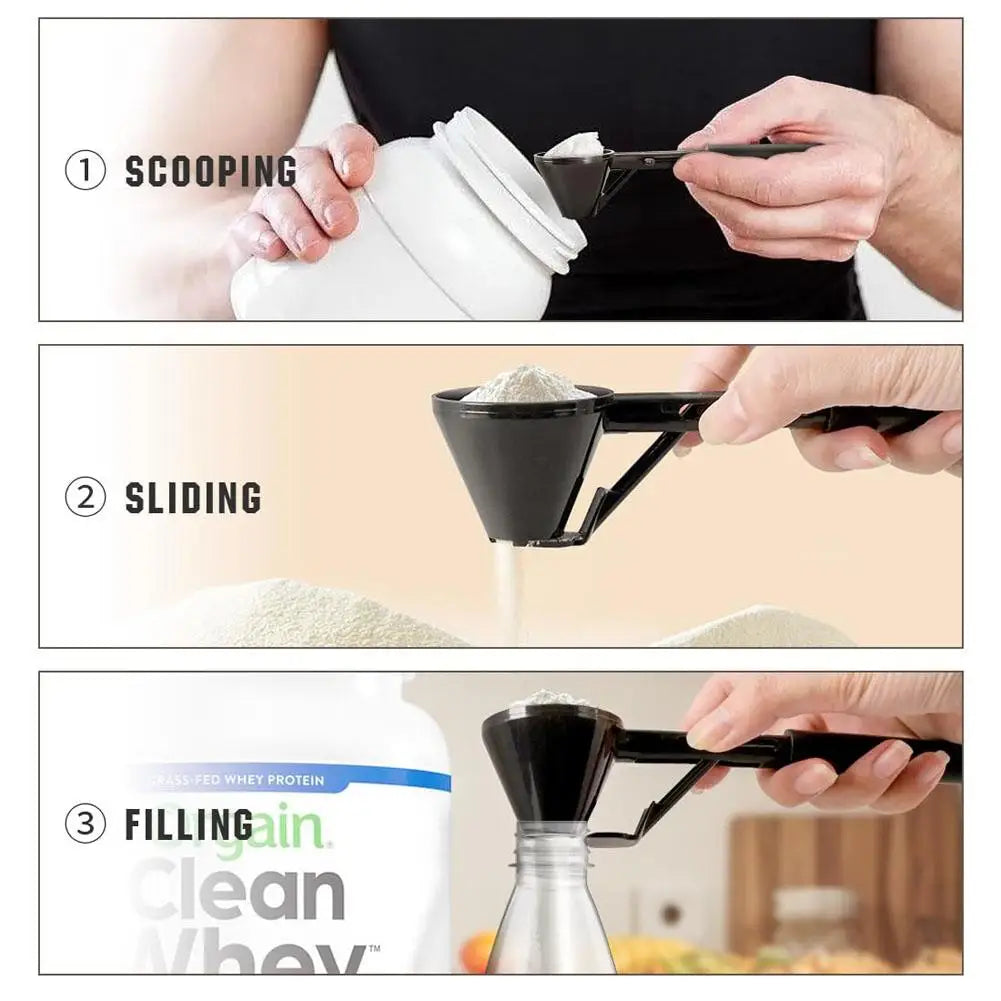 1pcs Multi-Use Measuring Spoon FunnelReusable for Protein CoffeeBaby Formula Kitchen Gym Home Powder Scoop Kitchen Tools