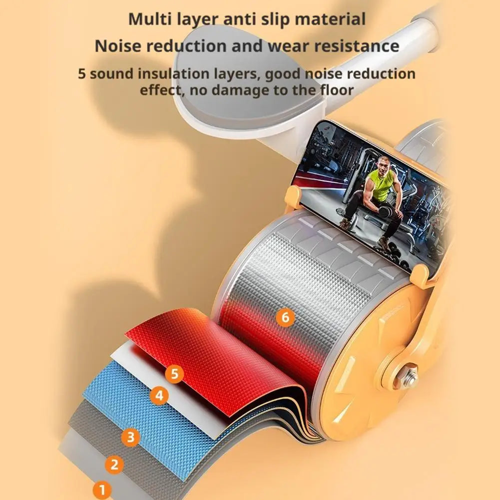 Elbow Supported Automatic Rebound Abdominal Tire Counting Display Screen AB Roller Wheel Training Equipment