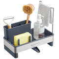 SONGMICS Sink Organizer with Rotatable Spout, Stainless Steel Sponge Holder, for Kitchen