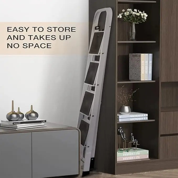 Stepladder 4 Tread Step Ladders Steel Heavy Duty Folding Stool with Anti-Slip Mat for Home Garden Works Indoor Outdoor