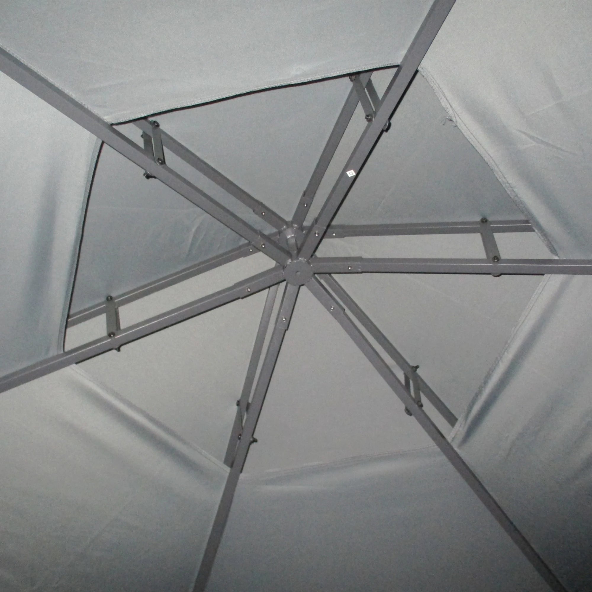 3 x 3(m) Hexagon Gazebo Patio Canopy Party Tent Outdoor Garden Shelter w/ 2 Tier Roof & Side Panel - Grey