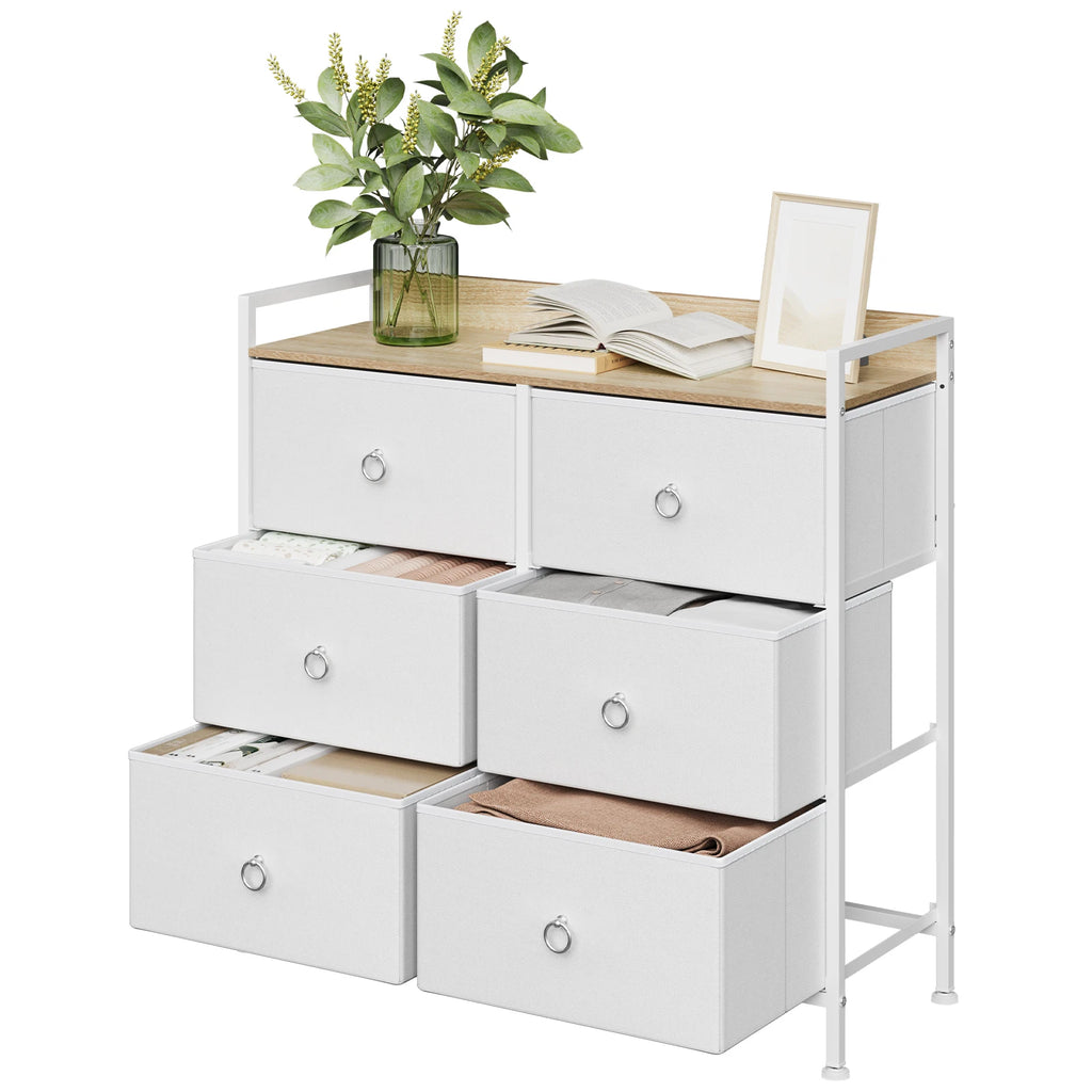 WOLTU Living Room Cabinet Chest of Drawers with 6 Fabric Drawers Storage Sideboard for Bedroom Hallway Home Organizer