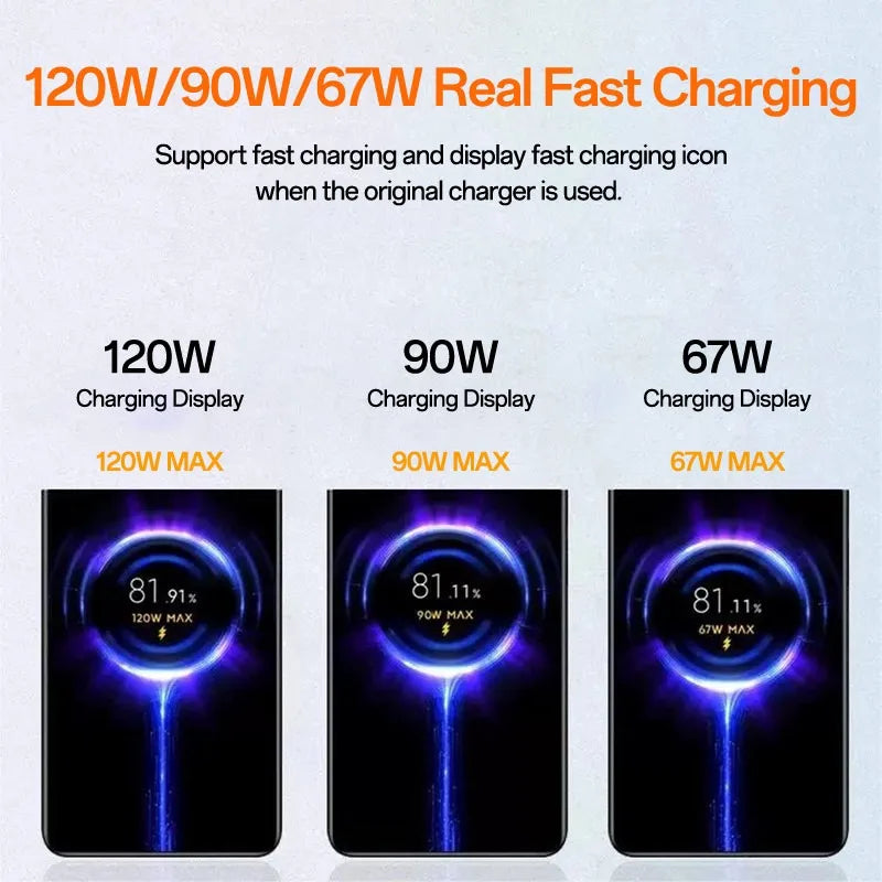 Original Xiaomi 120W 6A USB Super Fast Charger For Mi 12 11 POCO X5 X4 Pro Redmi Note 8 9 10 11 90 Degree Type C Charging Cable