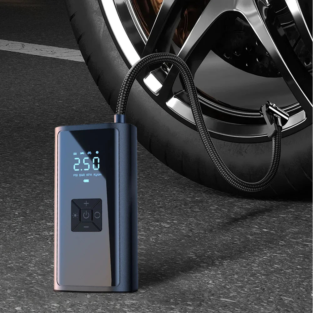 Electric Tire Pump with LED Light Portable Car Inflator Pump LCD Display Car Tire Inflator for Automobile Bicycle Ball
