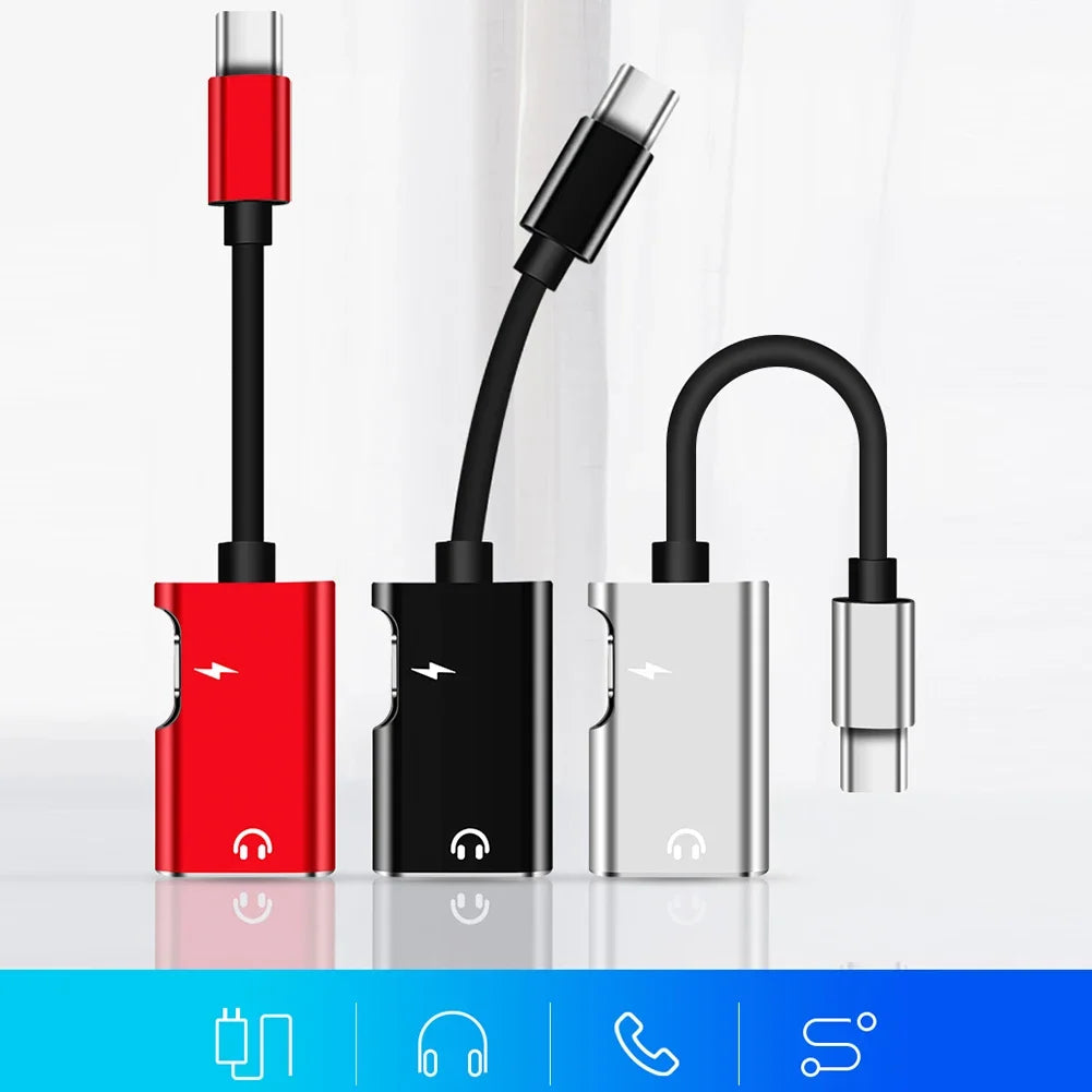 Type C To 3.5mm Jack Adapter For Xiaomi Huawei Type C Audio Splitter Headphone 3.5 Adapter Charger Usb-C Not For iPhone Samsung