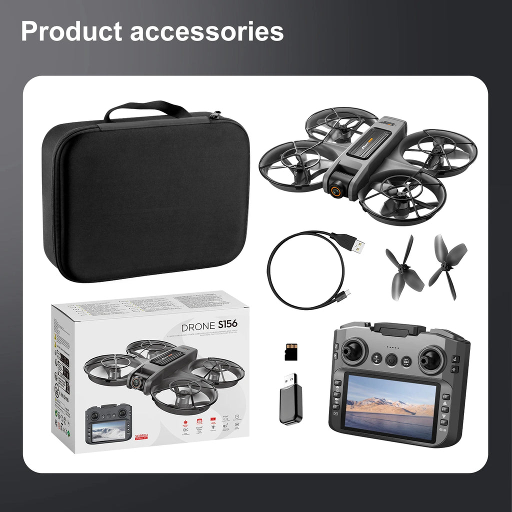 New S156 Quadcopter Aircraft Drone 8K Professional Camera Drone 5G WIFI FPV 4.5 Inch Large Screen Remote Control RC Dron Boy Toy