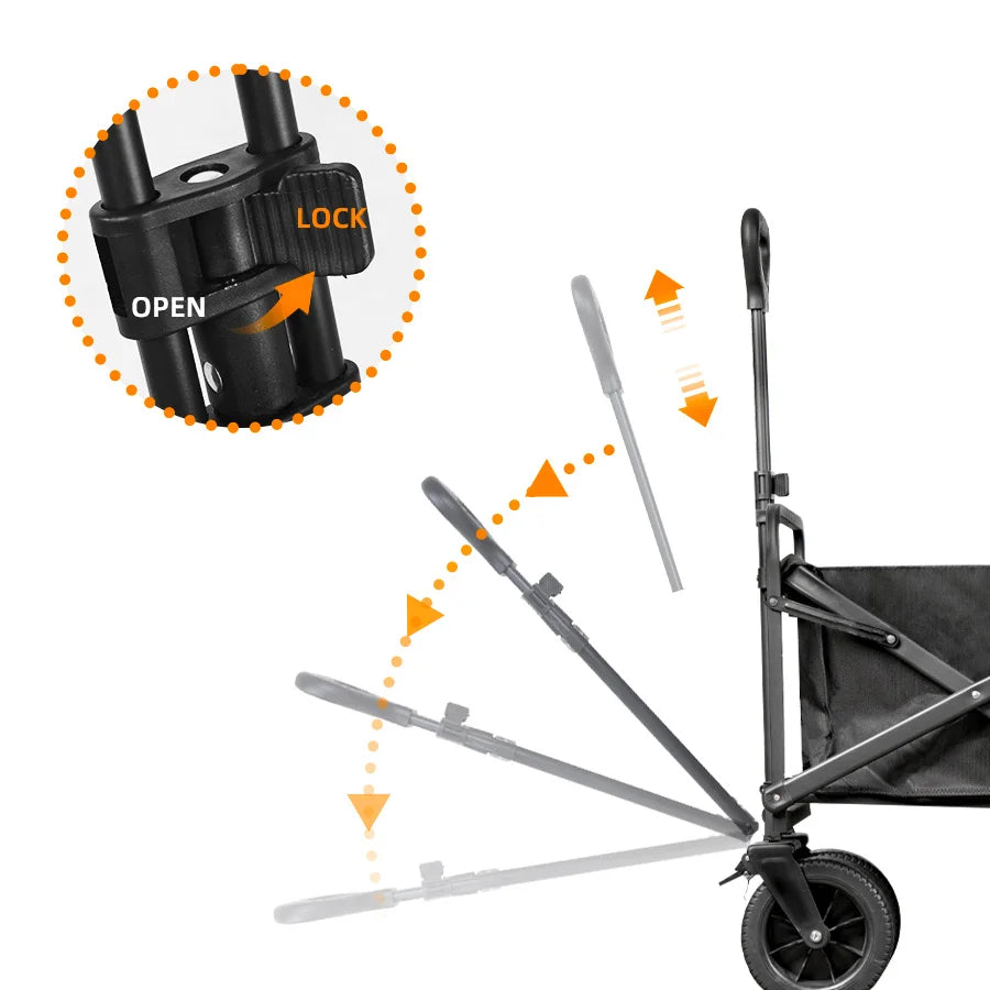 Big Tank Wheels Large Capacity Foldable Cart 500lbs Beach Wagon for Sand Garden Outdoor Picnic Collapse Shopping Trolleys Cart