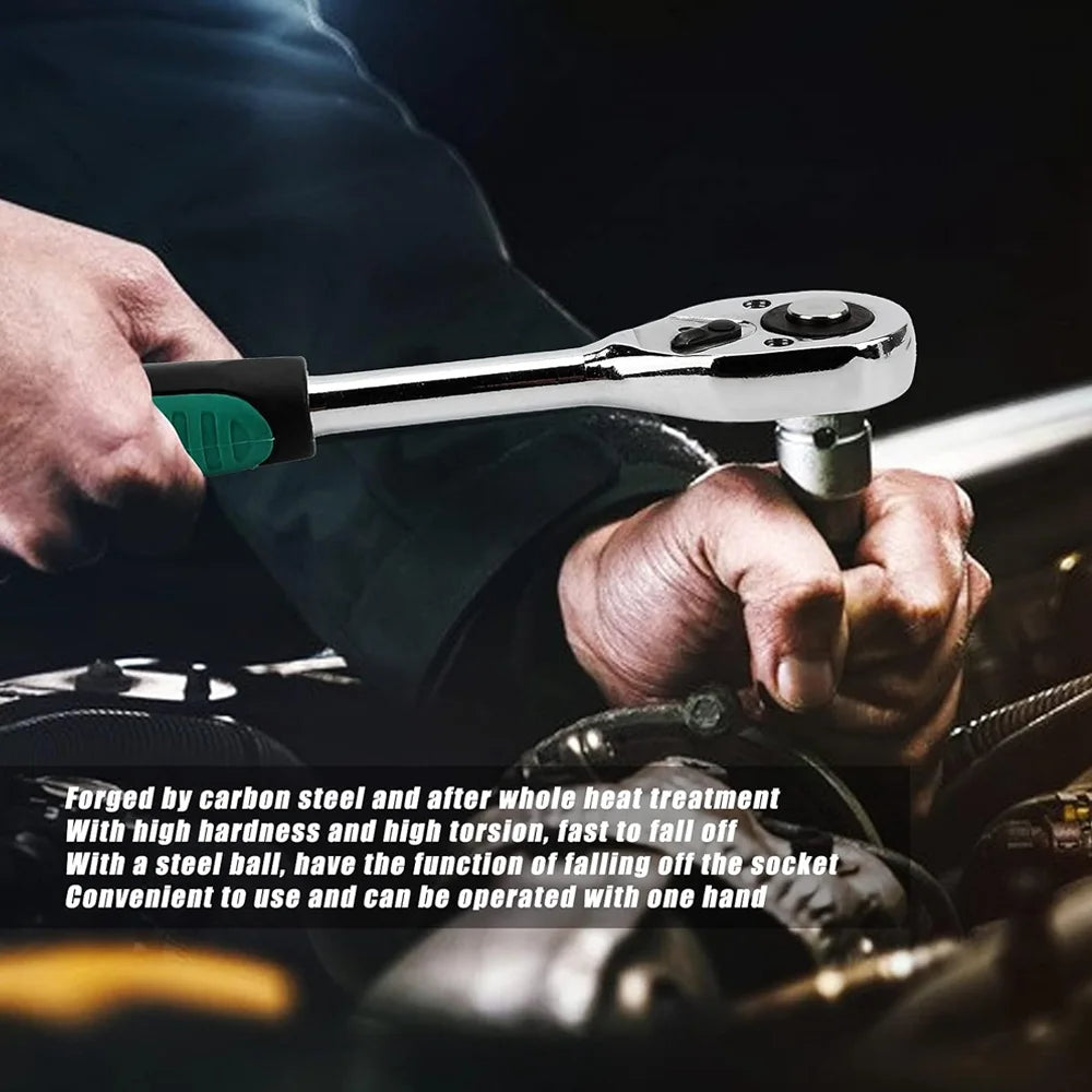 Ratchet Wrench Set 227pc Auto repair Tool set 72-tooth ratchet wrench Chromium vanadium steel professional tool case
