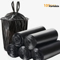 5 rolls of 100 black portable garbage bags - suitable for various uses including office, kitchen, living room, bathroom, and out