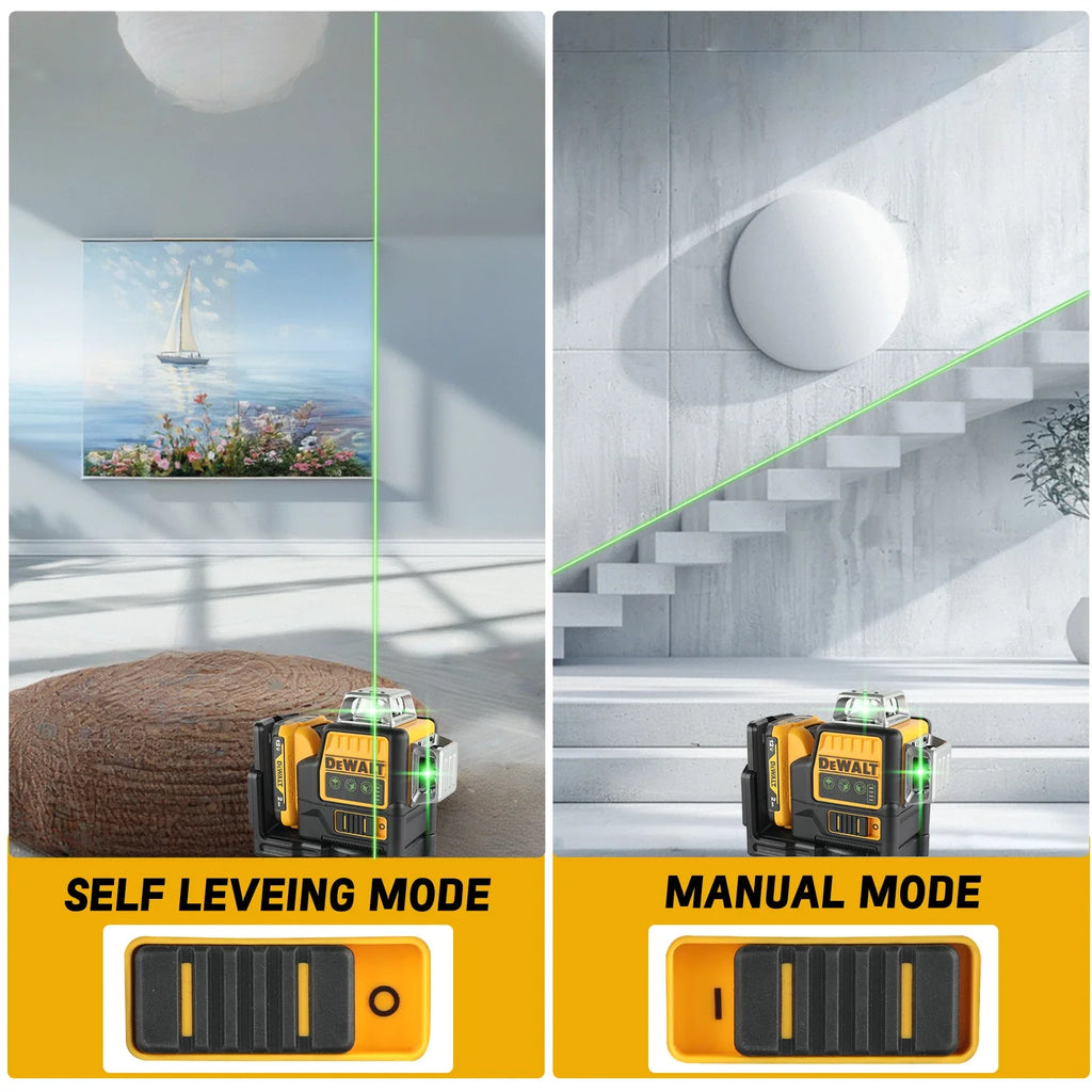 2026 DEWALT DW089LG Lithium Battery Green Laser Level | 12 Lines 3 Sides 360° Horizontal Vertical | Outdoor Leveling Measurin