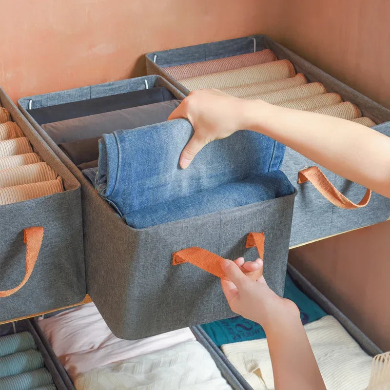1pc Clothes Storage Basket Oxford Cloth Clothes Hand-held Storage Box Foldable Storage Box with Steel Frame Wardrobe Organizer