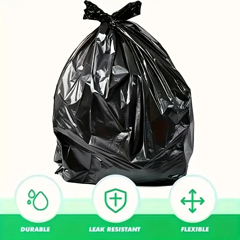 5 rolls of 100 black portable garbage bags - suitable for various uses including office, kitchen, living room, bathroom, and out