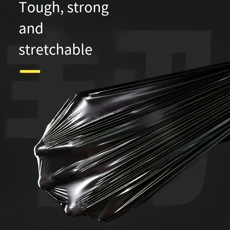 5 rolls of 100 black portable garbage bags - suitable for various uses including office, kitchen, living room, bathroom, and out