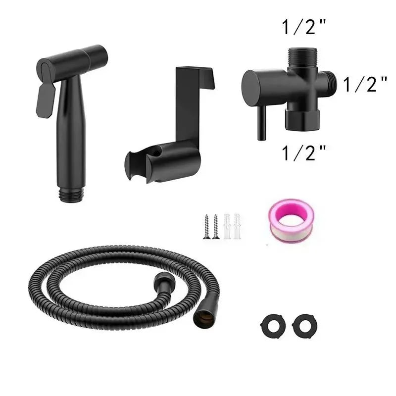 Handheld Toilet Bidet Sprayer Set Kit Stainless Steel Hand Bidet faucet for Bathroom Hand Sprayer Shower Head Self Cleaning