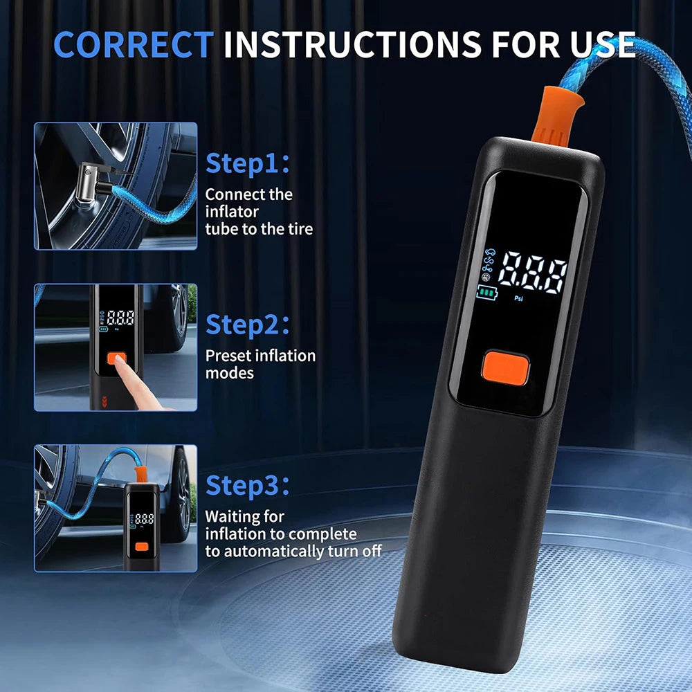 Wireless Air Pump 150psi Portable Electric Tire Inflator For Car Bicycle Motorcycle Air Compressor Injector Bike Accessories