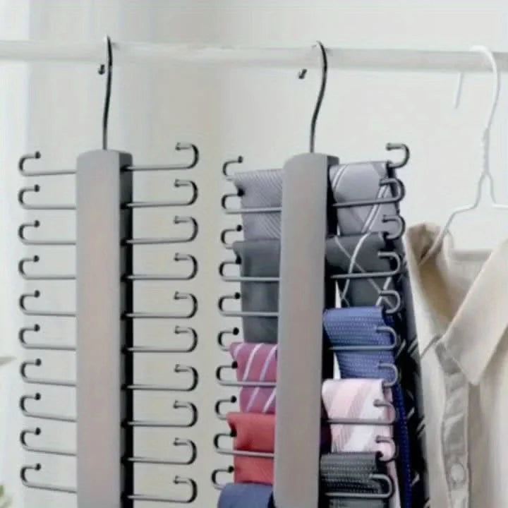 1 Wooden Tie Storage Rack with 360 Degree Rotation, Vintage Tie with Closet To Save Space Rack with 20 Anti Slip Hanging Grooves