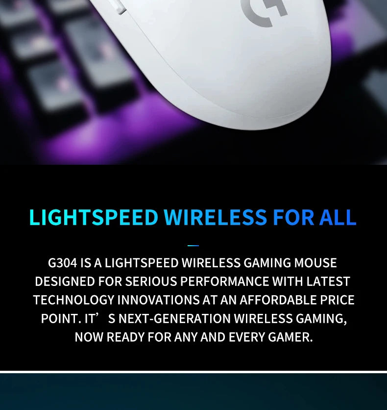 Logitech G304/G402/G203 Lightspeed Wireless Gaming Mouse, 12000 DPI, 6-button silent operation, strong Bluetooth headset support