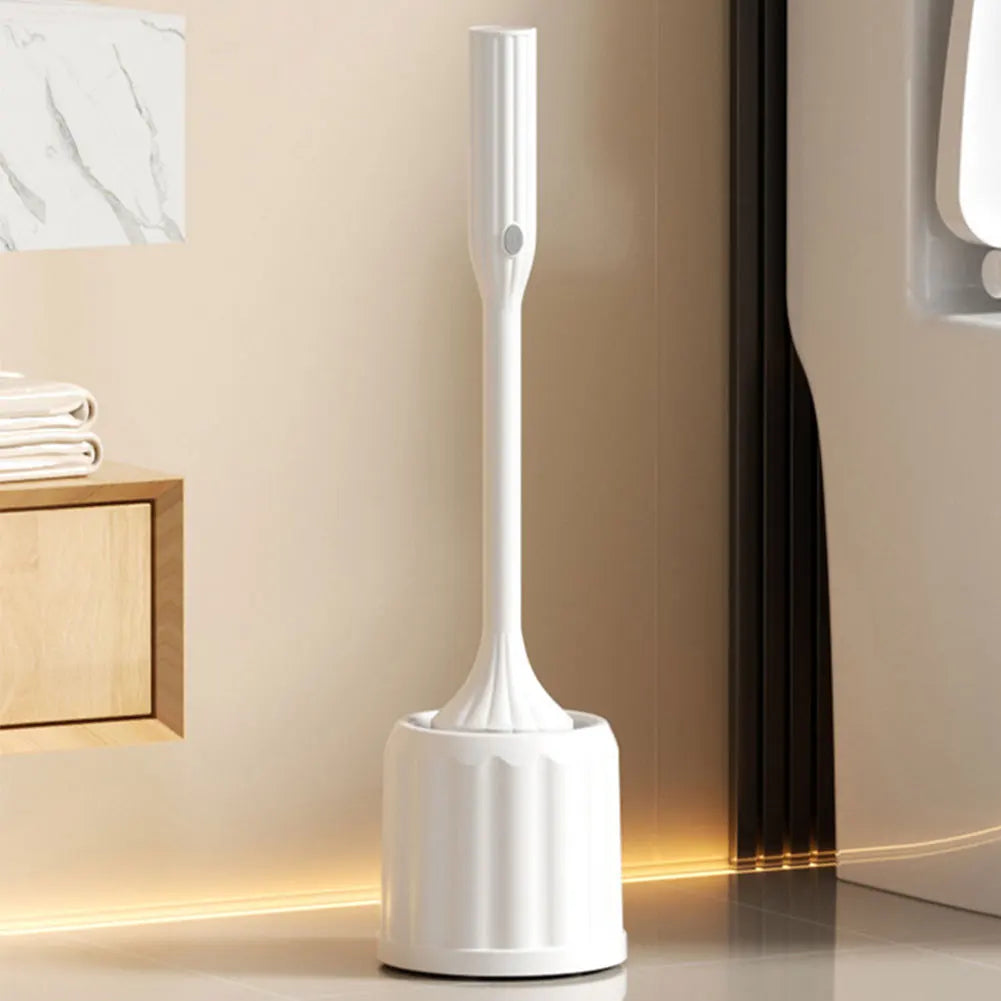 Electric Toilet Cleaner with Long Non-Slip Handle Toilet Brush and Holder Set Toilet Bowl Brush for RV Trailers Small Bathrooms