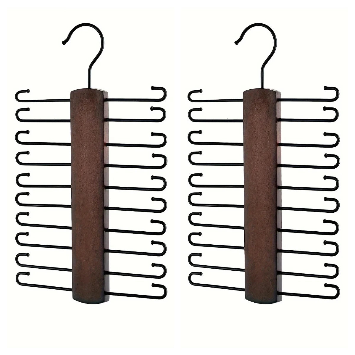 1 Wooden Tie Storage Rack with 360 Degree Rotation, Vintage Tie with Closet To Save Space Rack with 20 Anti Slip Hanging Grooves