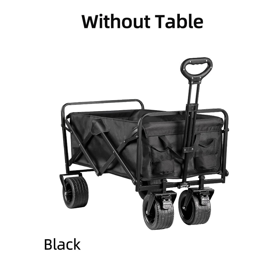 Big Tank Wheels Large Capacity Foldable Cart 500lbs Beach Wagon for Sand Garden Outdoor Picnic Collapse Shopping Trolleys Cart