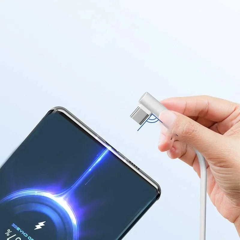 Original Xiaomi 120W 6A USB Super Fast Charger For Mi 12 11 POCO X5 X4 Pro Redmi Note 8 9 10 11 90 Degree Type C Charging Cable